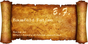 Baumfeld Fatime névjegykártya